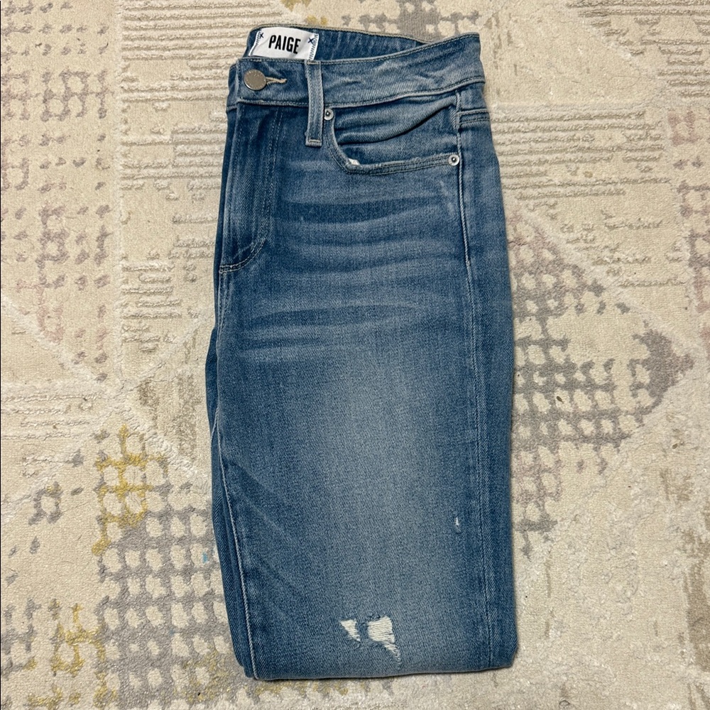 PAIGE Women's Faded Blue Skinny Jeans